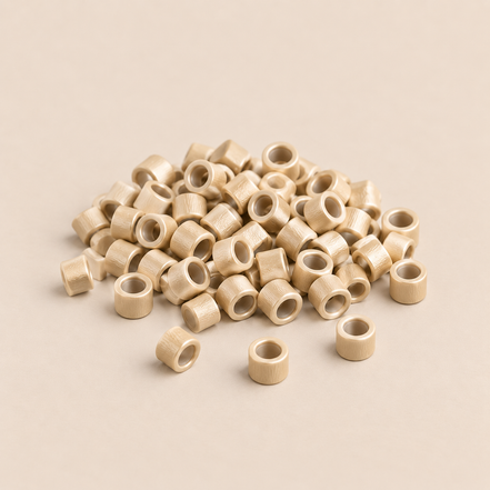Micro-ringen 4,5 mm aluminium met antislipgroeven – middenblond – 100 stuks – De HaarBoetiek