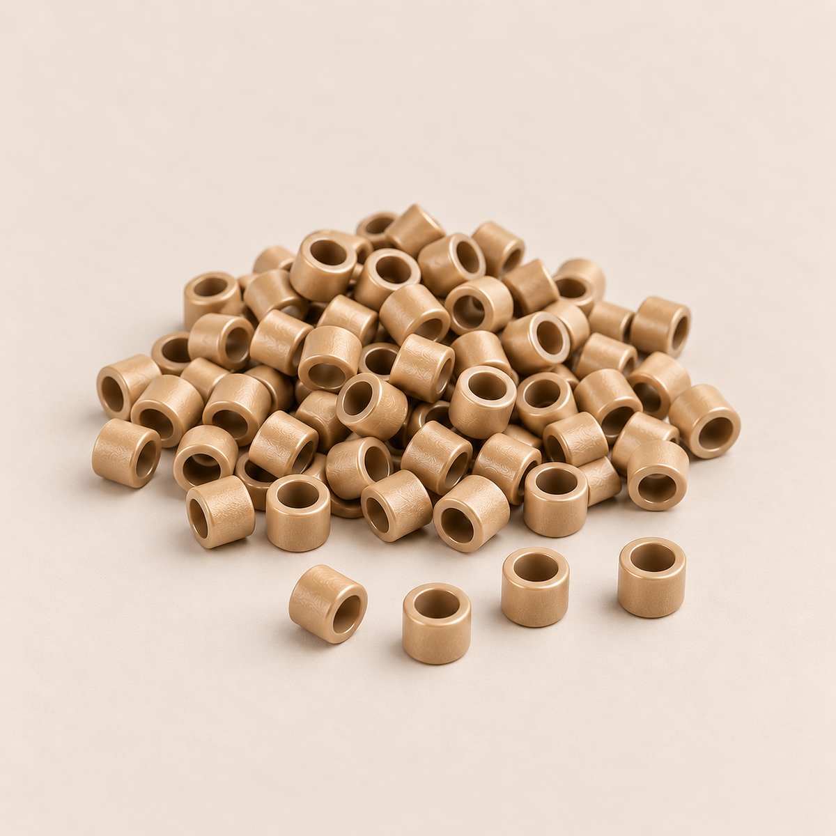 Micro-ringen 2,9 mm koper nano-mini recht zonder antislipgroef – middenblond – 100 stuks – De HaarBoetiek