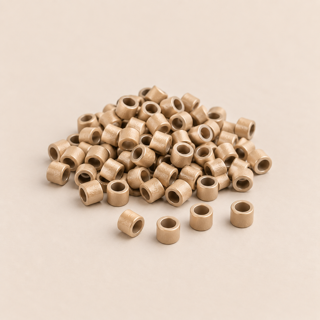 Micro-ringen 2,5 mm koper nano-mini recht zonder antislipgroef – middenblond – 100 stuks – De HaarBoetiek