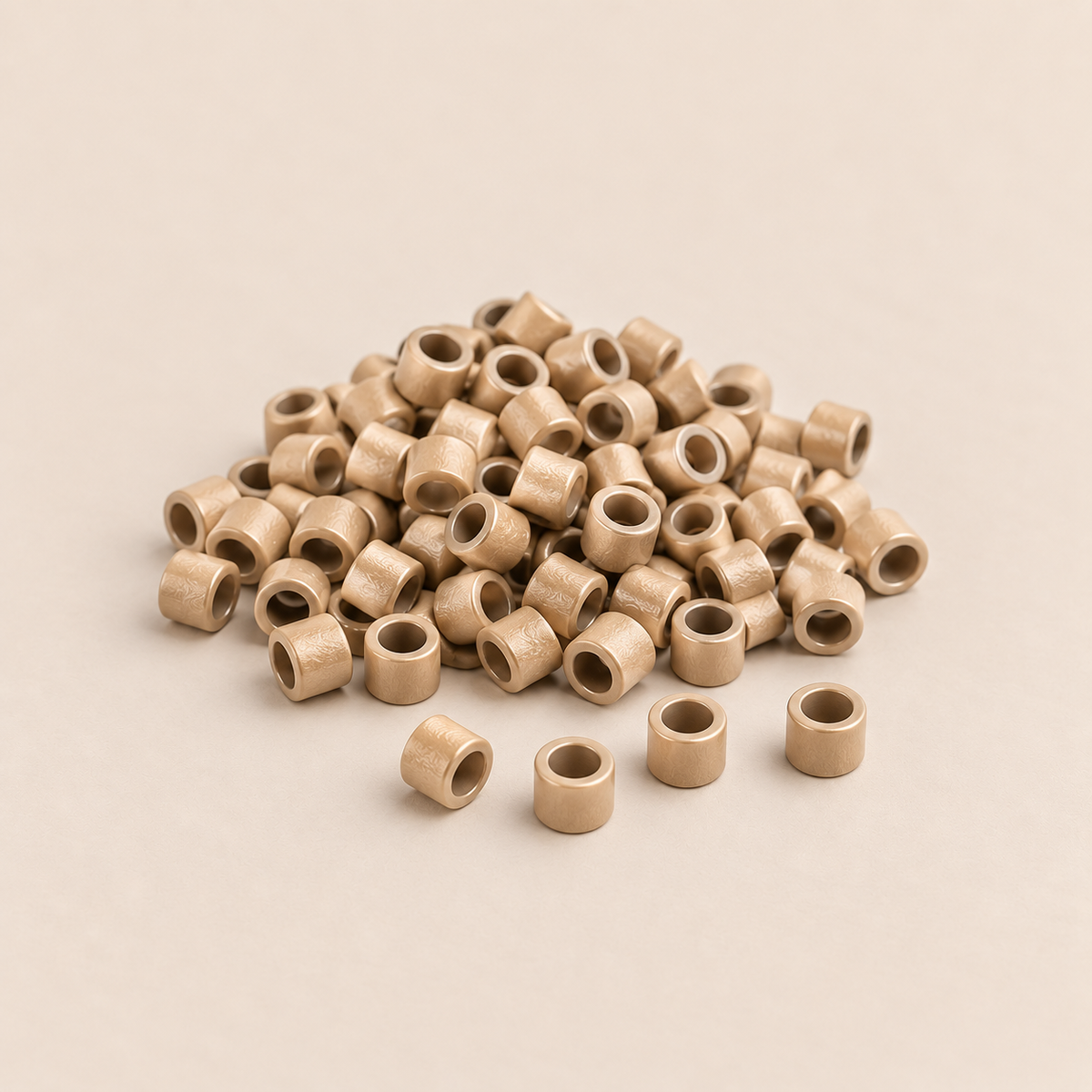 Micro-ringen 2,5 mm koper nano-mini recht zonder antislipgroef – middenblond – 100 stuks – De HaarBoetiek