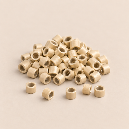 Micro-ringen 2,5 mm koper nano-mini recht zonder antislipgroef – lichtblond – 100 stuks – De HaarBoetiek