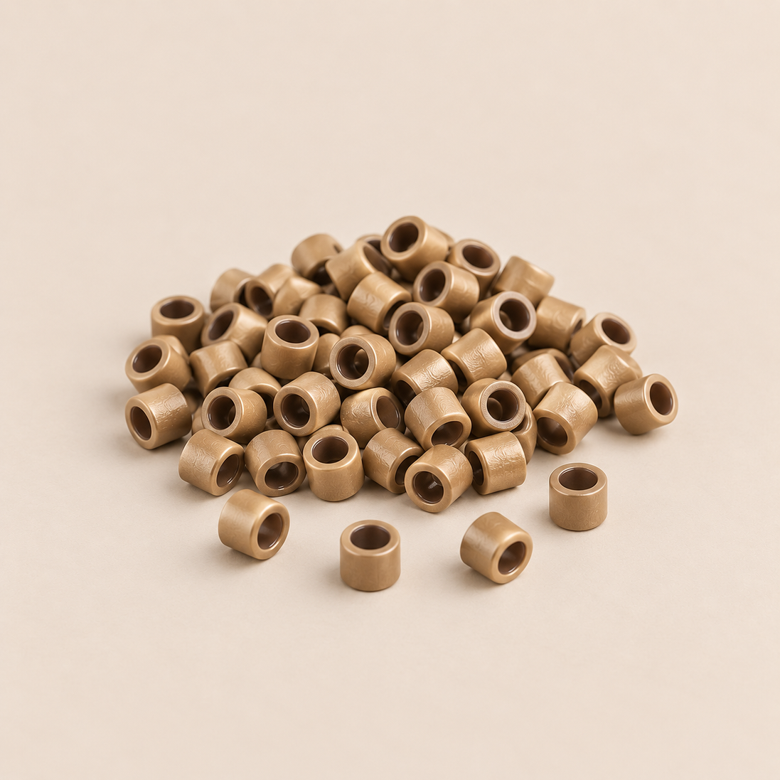 Micro-ringen 2,5 mm koper nano-mini recht zonder antislipgroef – donkerblond – 100 stuks – De HaarBoetiek