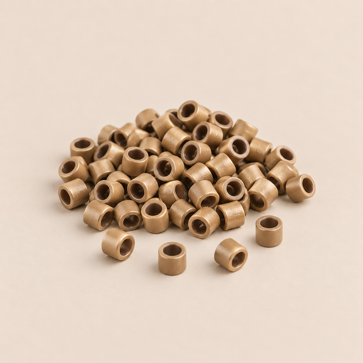 Micro-ringen 2,5 mm koper nano-mini recht zonder antislipgroef – donkerblond – 100 stuks – De HaarBoetiek