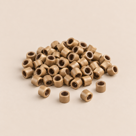 Micro-ringen 2,5 mm koper nano-mini recht zonder antislipgroef – donkerblond – 100 stuks – De HaarBoetiek