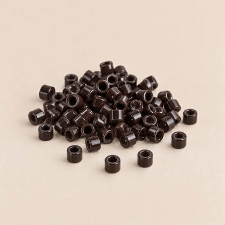 Micro-ringen 2,9 mm koper nano-mini recht zonder antislipgroef – donkerbruin – 100 stuks – De HaarBoetiek
