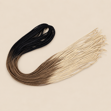 Micro Zizi vlechtjes 70 cm – zwart bruin naar lichtblond (Ombre 3-1) – De HaarBoetiek