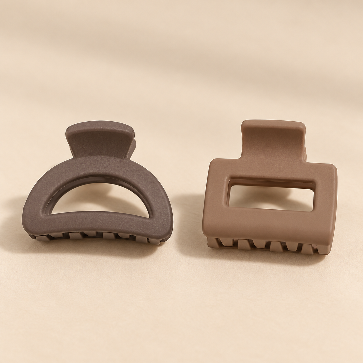 Mini Haarklem Duo – Greige & Taupe – 2 stuks – De HaarBoetiek