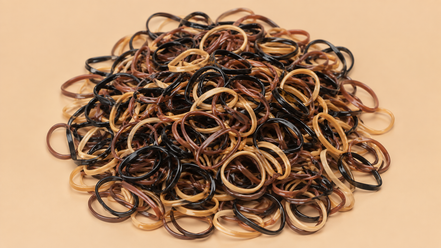 Mini haarelastiekjes Natural Mix 250 stuks in zwart bruin en caramel - De HaarBoetiek
