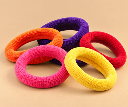 Naadloze Haarelastieken Felle Kleuren Multi Sorti – Set van 5 – De HaarBoetiek