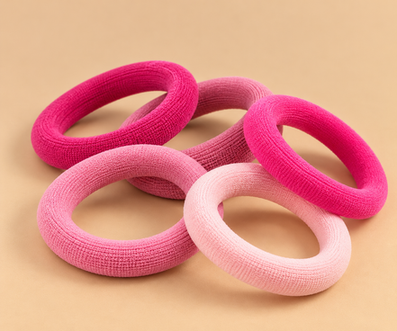 Naadloze Haarelastieken Roze Multi Sorti – Set van 5 – De HaarBoetiek