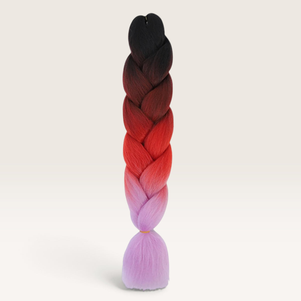 Ombre invlechthaar Zwart – Rood – Lila - De HaarBoetiek