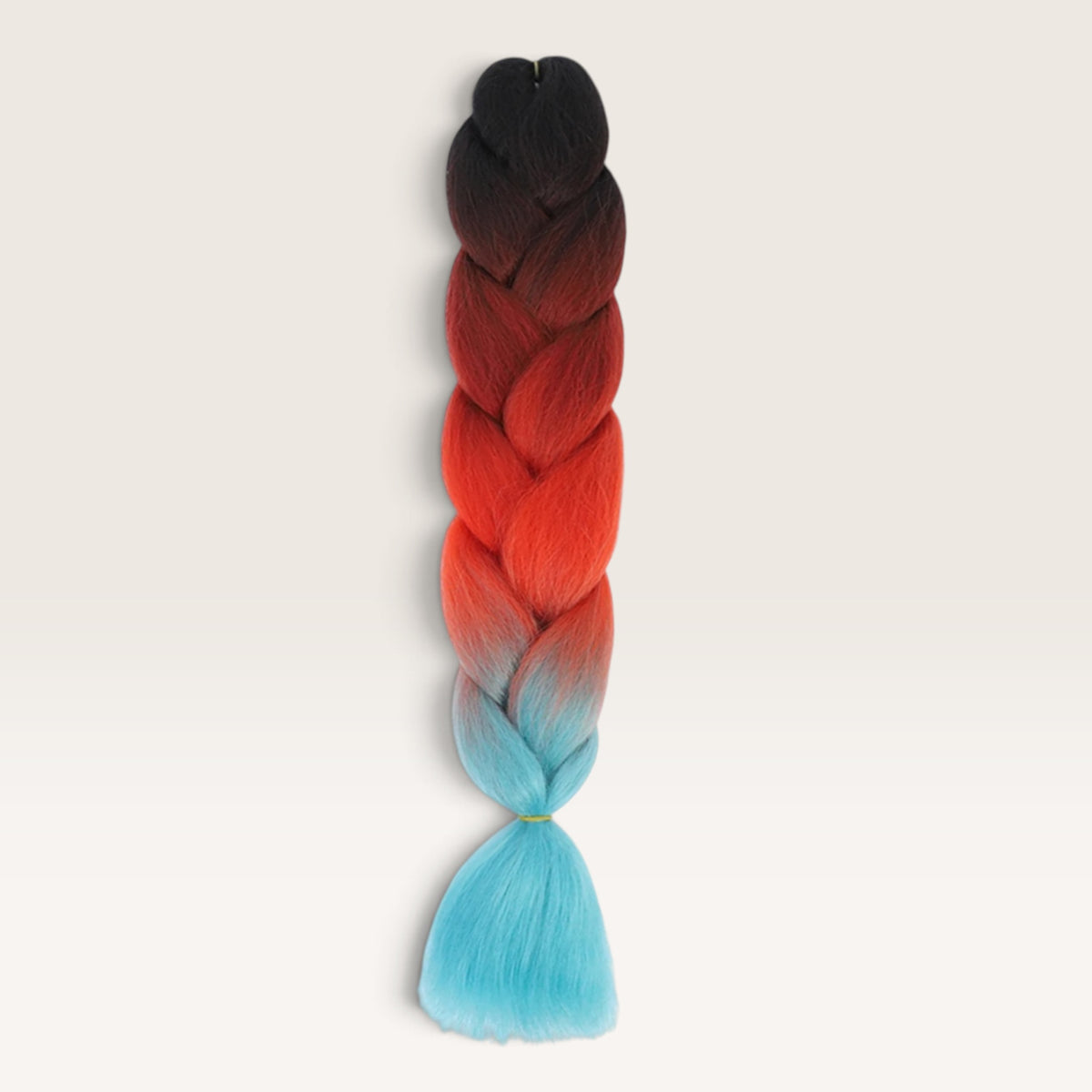 Ombre invlechthaar Zwart – Rood – Aqua - De HaarBoetiek