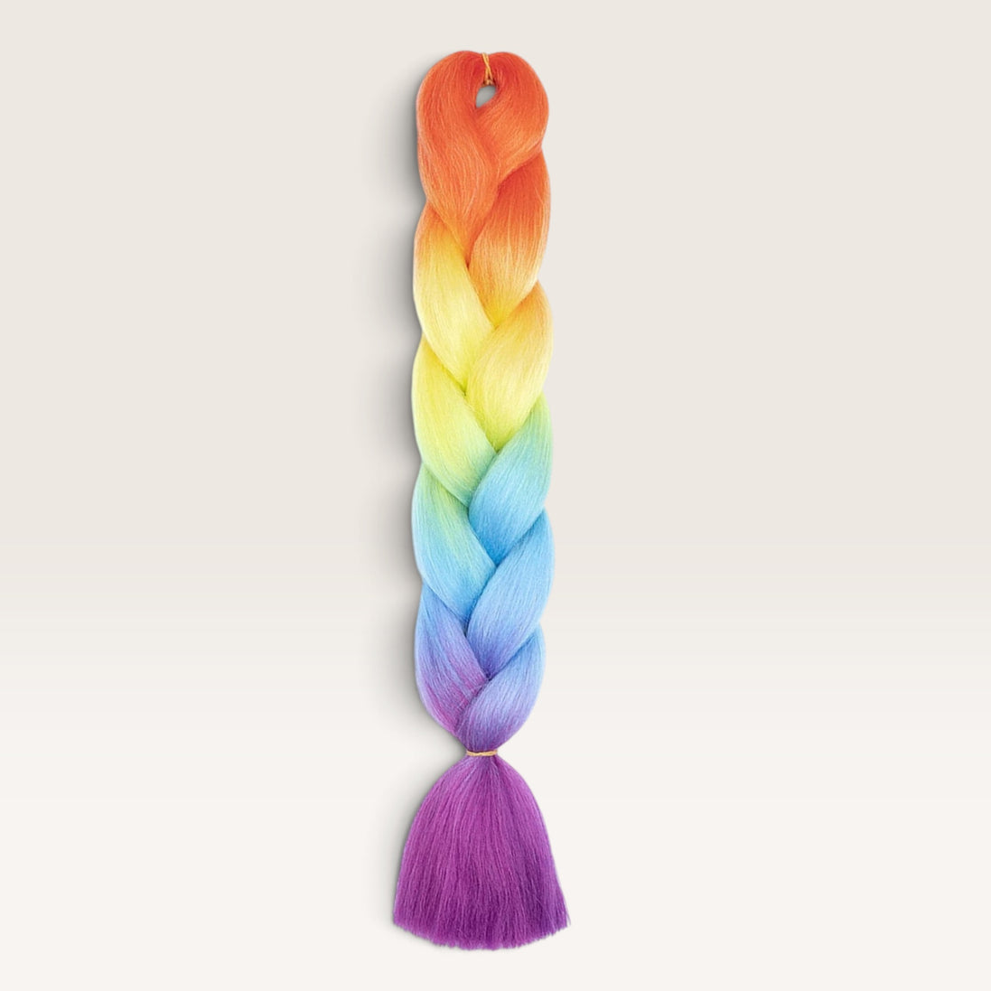 Ombre invlechthaar Regenboog Oranje – Geel – Blauw – Paars - De HaarBoetiek