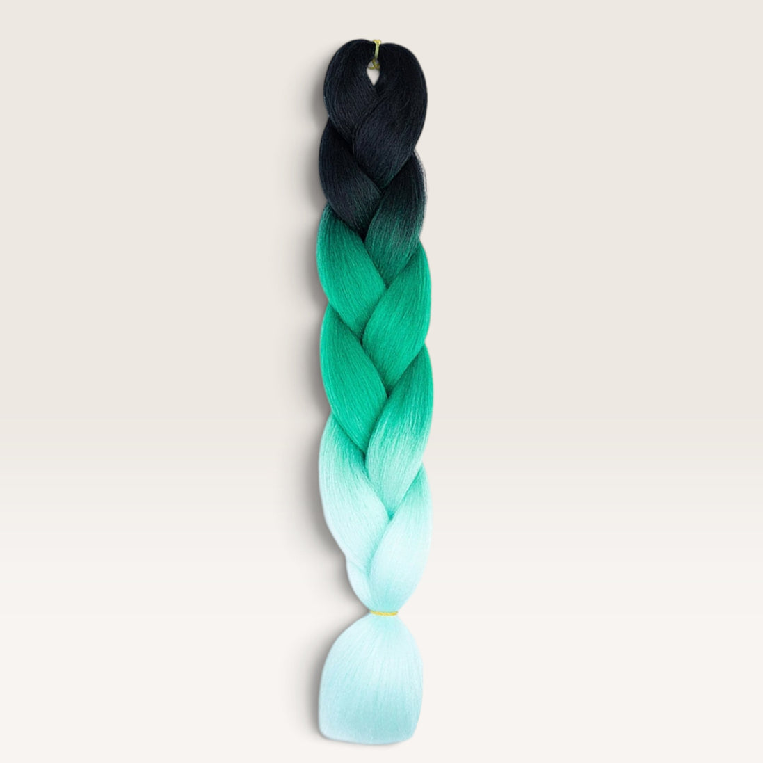 Ombre invlechthaar Zwart – Groen – Mint - De HaarBoetiek