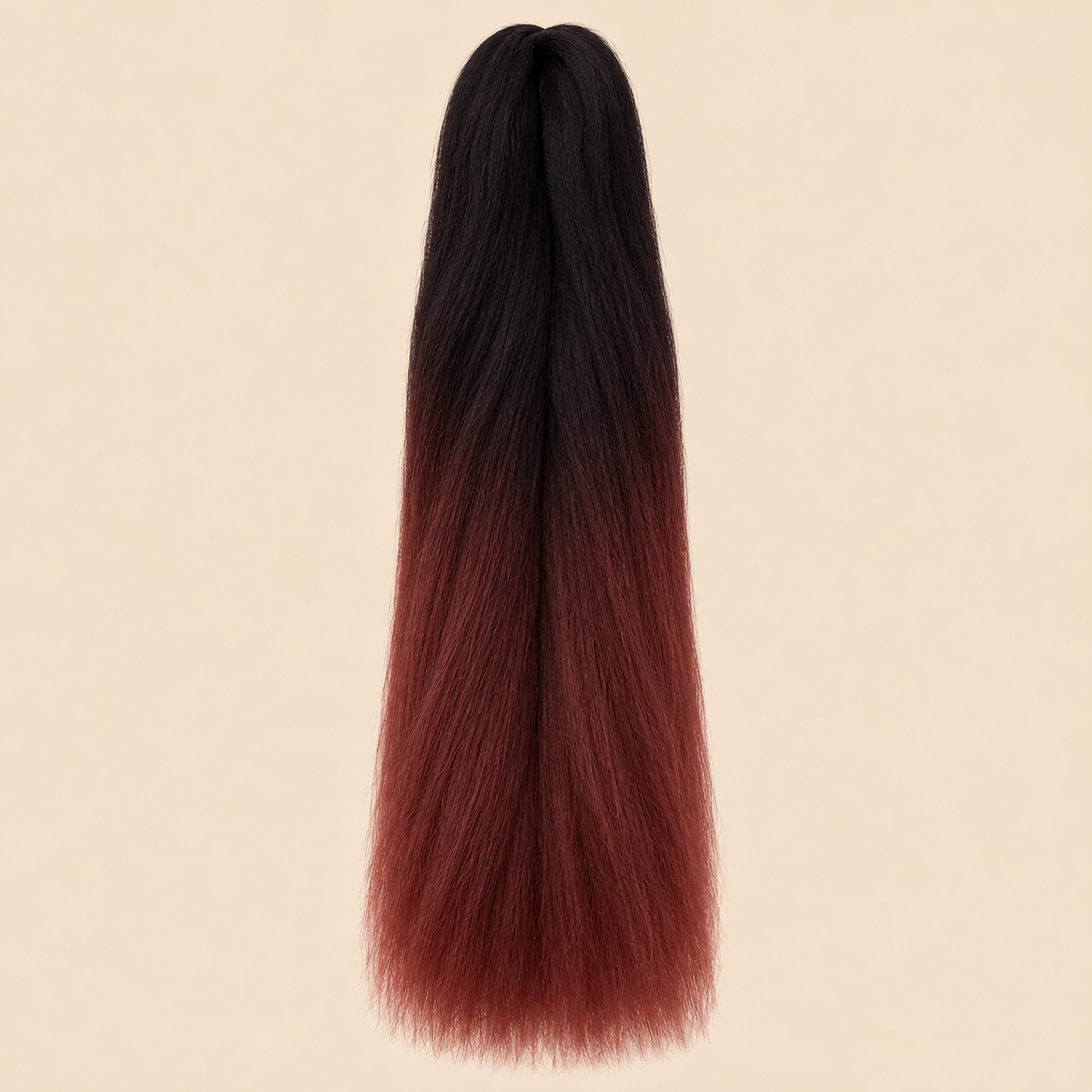 Ombre Jumbo Braid African Collection 60 cm – 1B/30 zwart-kastanjebruin op beige achtergrond