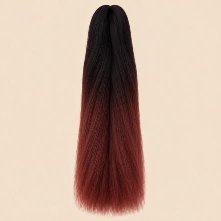 Ombre Jumbo Braid African Collection 60 cm – 1B/30 zwart-kastanjebruin op beige achtergrond