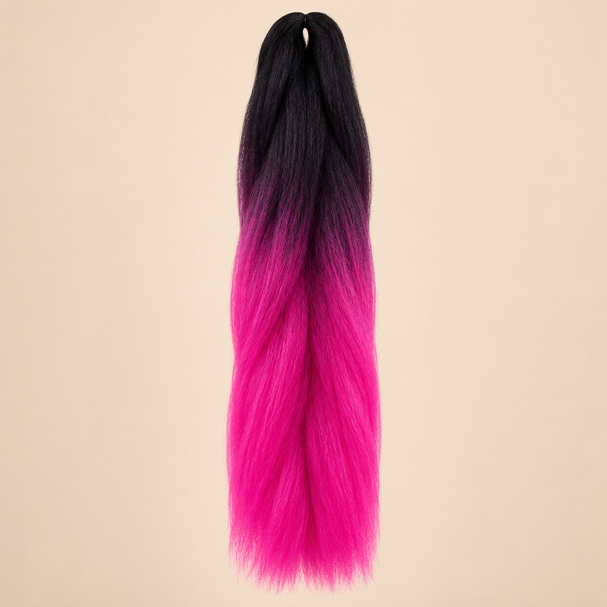 Ombre Jumbo Braid African Collection 60 cm – 1B/Fuchsia zwart-fuchsia op beige achtergrond