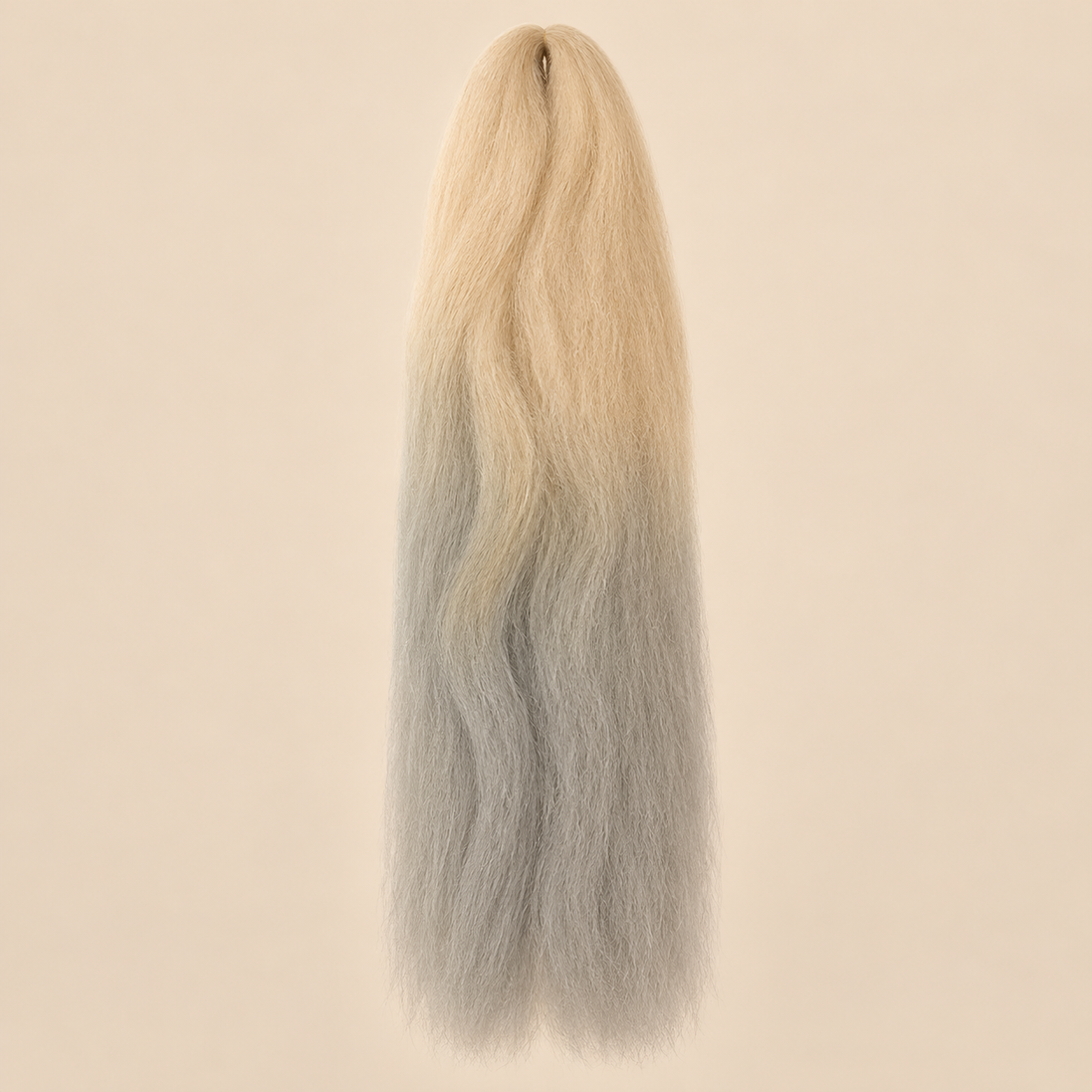 Ombre Jumbo Braid Sepia 60 cm – 613/Silver blond-zilver op beige achtergrond