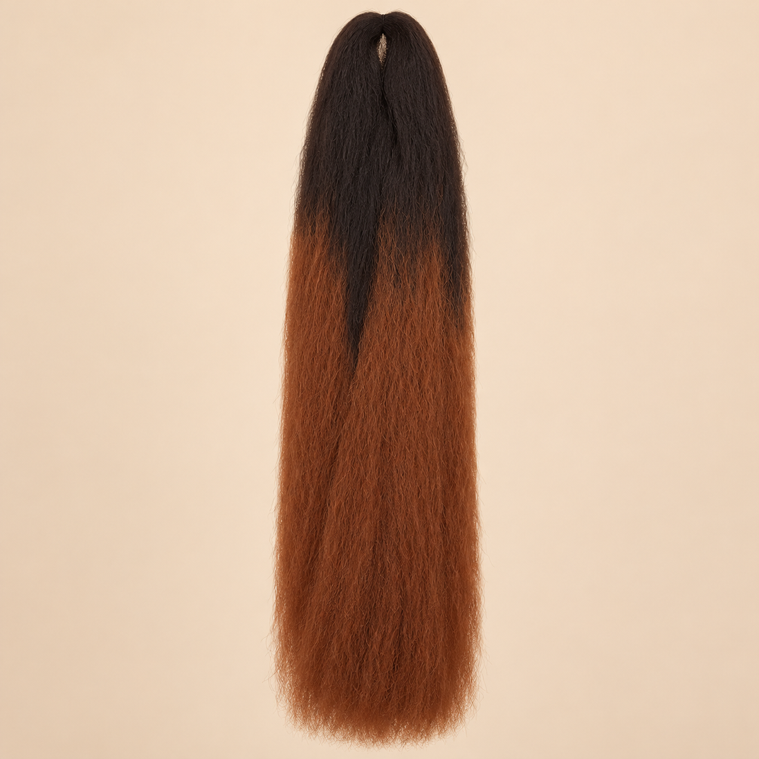 Ombre Jumbo Braid Sepia 60 cm – TT4/30 bruin-koper op beige achtergrond