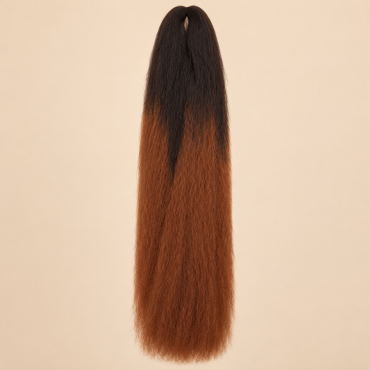 Ombre Jumbo Braid Sepia 60 cm – TT4/30 bruin-koper op beige achtergrond