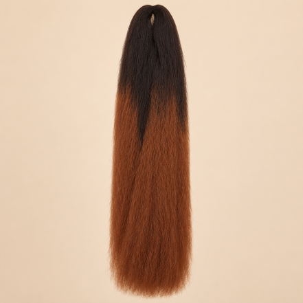 Ombre Jumbo Braid Sepia 60 cm – TT4/30 bruin-koper op beige achtergrond