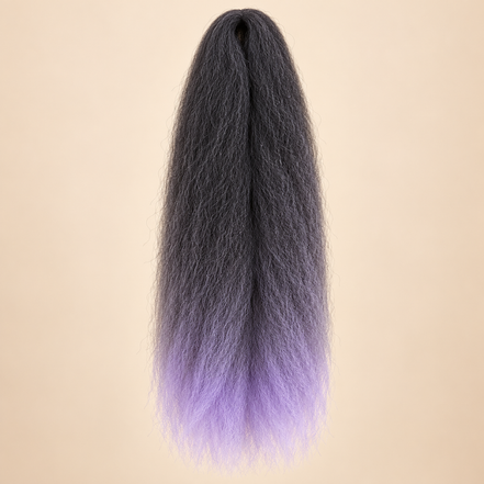 Ombre Jumbo Braid EVE 60 cm – T1B/LVD zwart-lavendel op beige achtergrond