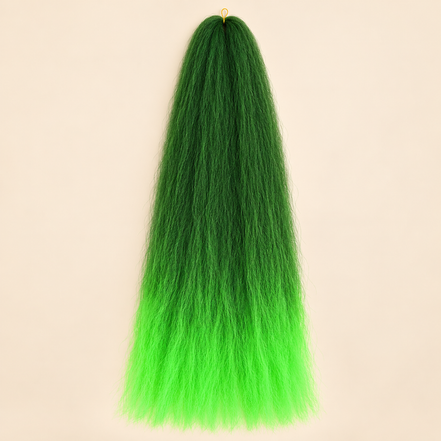 Ombre Jumbo Braid EVE 60 cm – T1B/Green donkergroen-felgroen op beige achtergrond