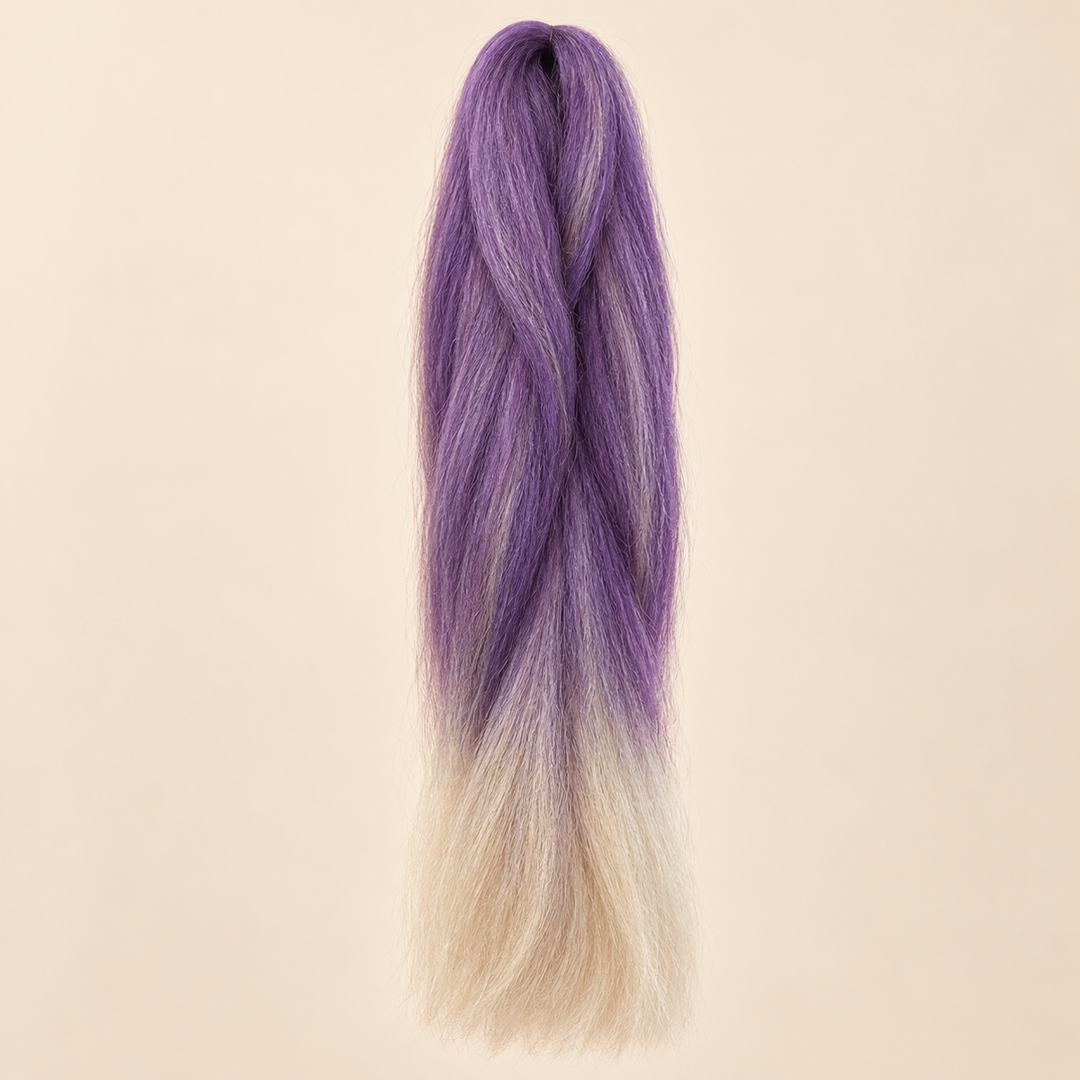 Ombre Jumbo Braid BNG 60 cm – TDPU/WH lavendel-wit op beige achtergrond
