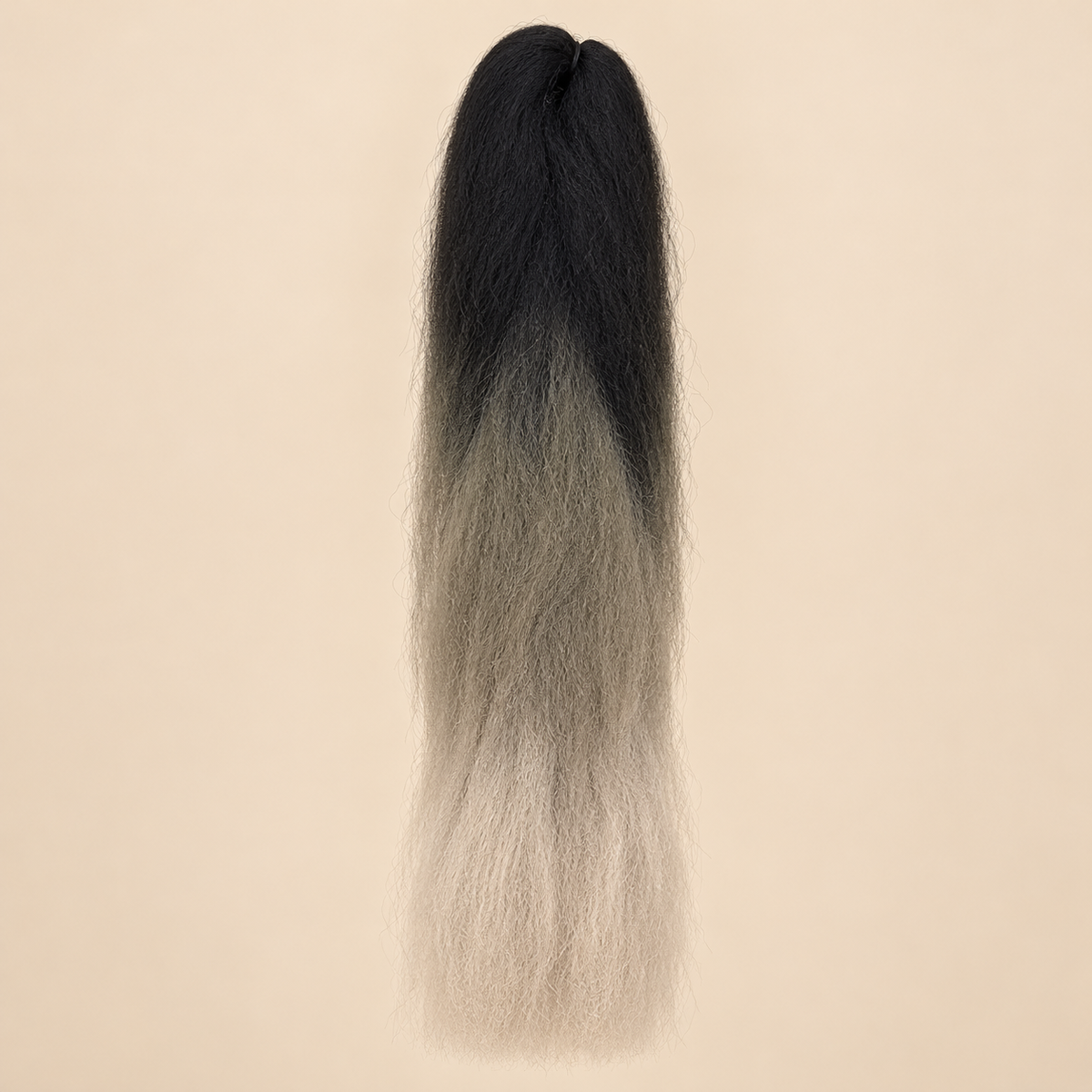 Ombre Jumbo Braid RastAfri 60 cm – 3T1B/Gray zwart-grijs op beige achtergrond
