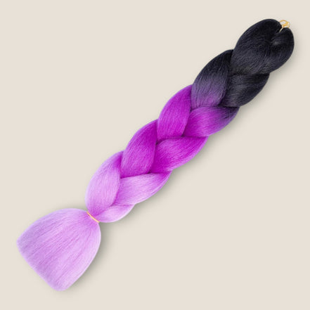 Ombre Jumbo Braid Zwart – Paars – Lila invlechthaar 60 cm