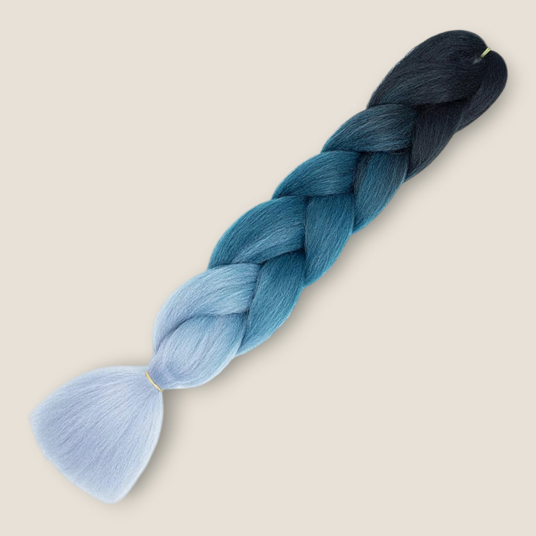 Ombre Jumbo Braid Zwart – Petrol – Lichtblauw invlechthaar 60 cm