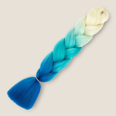 Ombre Jumbo Braid Blond – Turquoise – Blauw invlechthaar 60 cm
