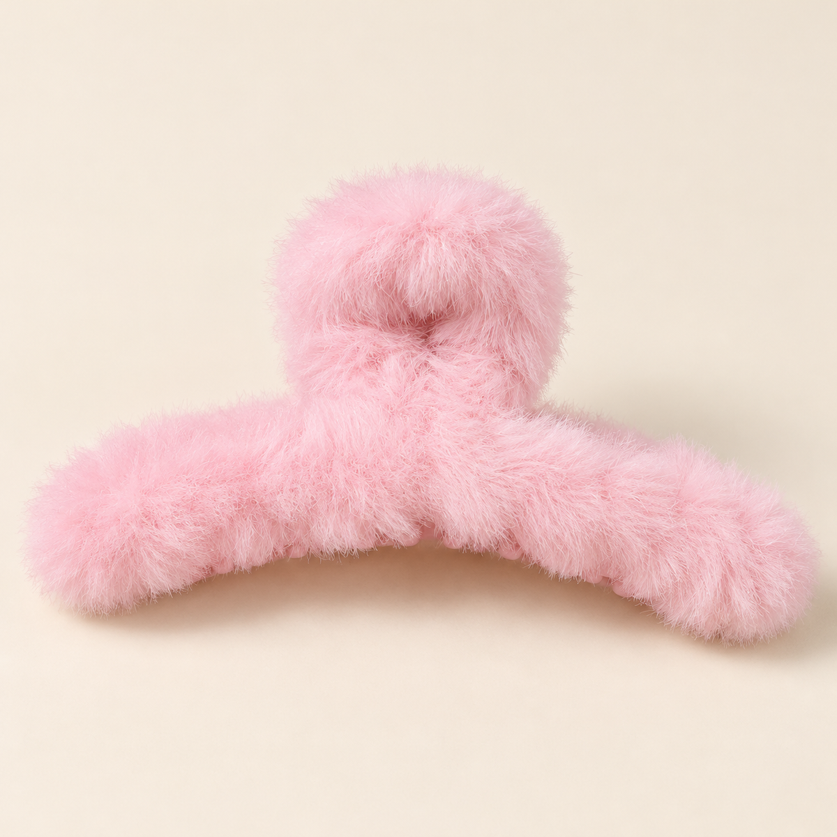 Pluche Haarklem 12 cm – Lichtroze – 1 stuk – De HaarBoetiek