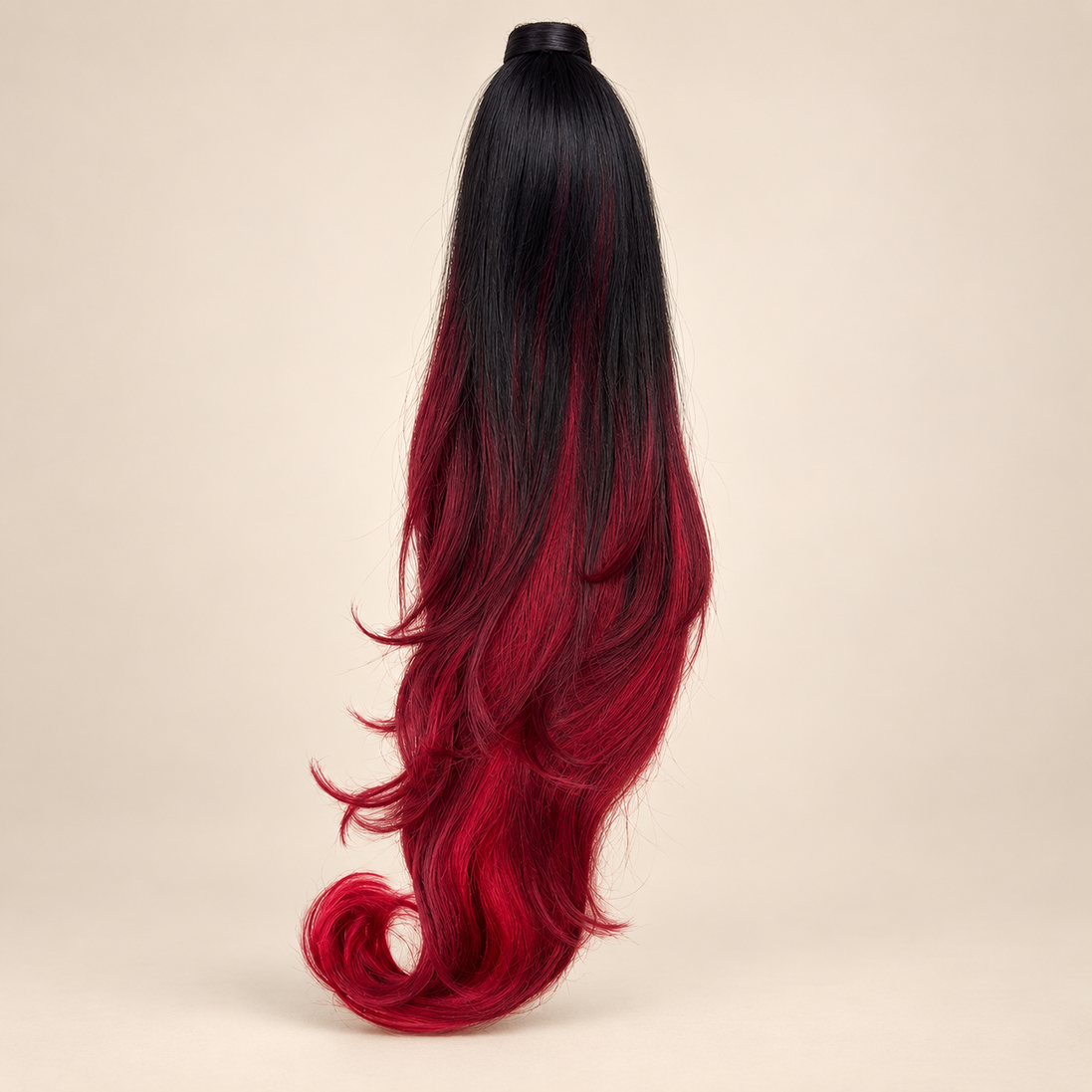 Sugar Ponytail 60 cm – Zwart-rood ombré (GTOM/RED)