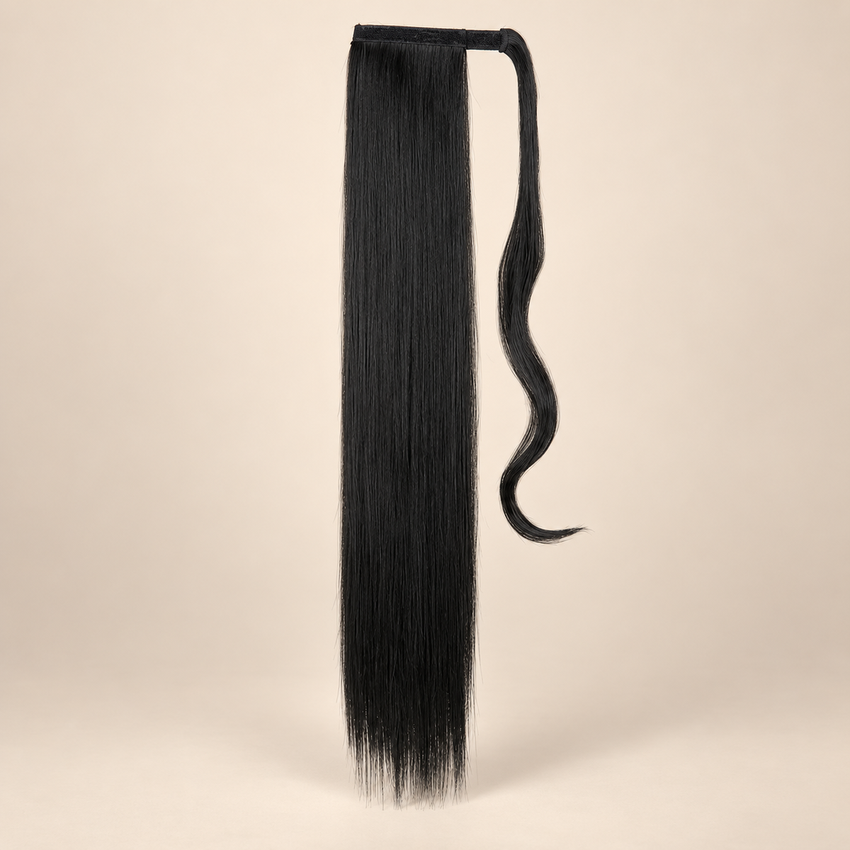 Ponytail met klittenband 60 cm – Natuurlijk zwart (1B)