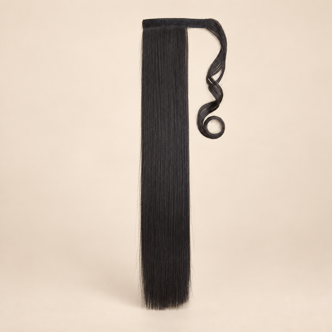 Ponytail met klittenband 60 cm – Donkerbruin (2)