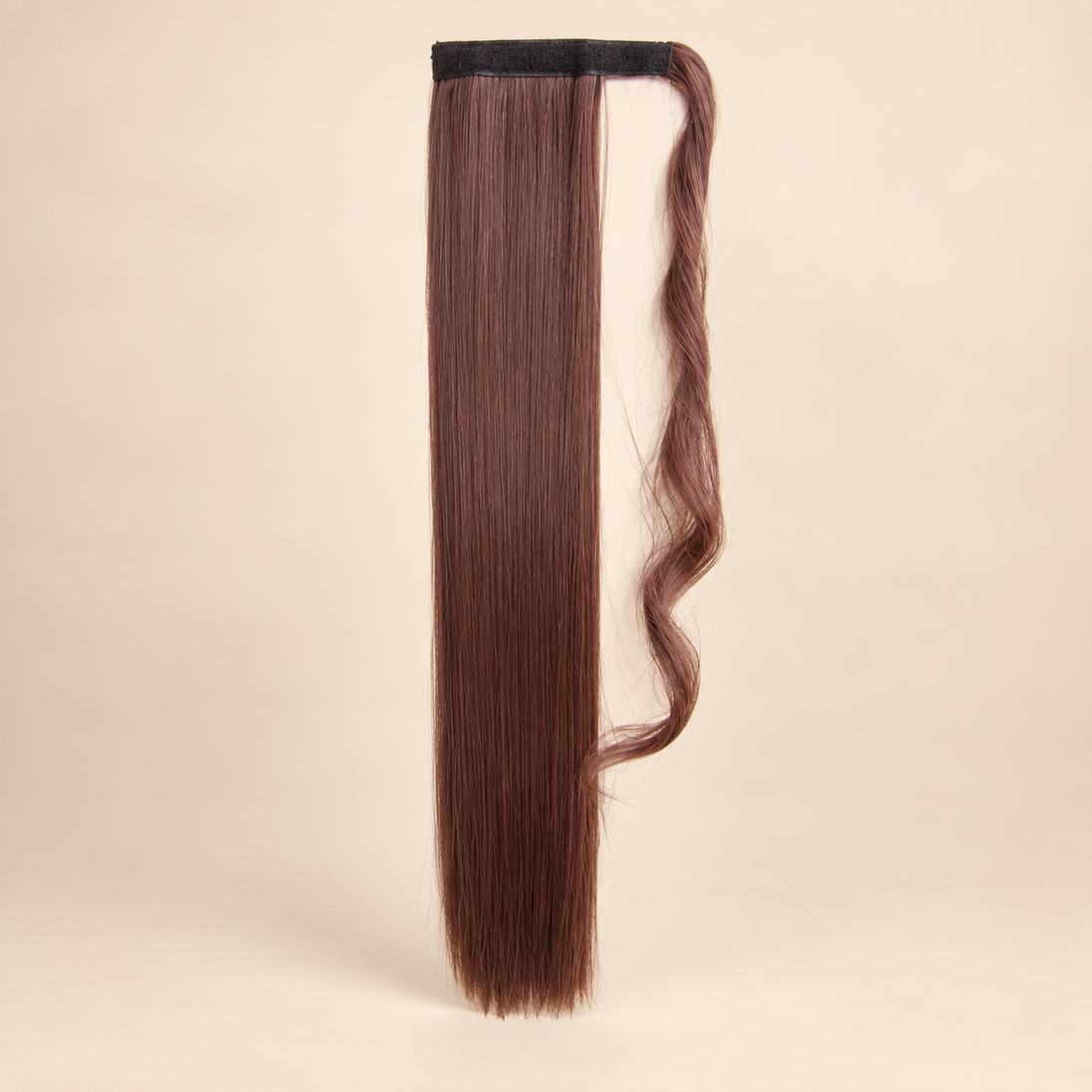 Ponytail met klittenband 60 cm – Roodbruin (33)