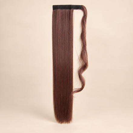 Ponytail met klittenband 60 cm – Roodbruin (33)