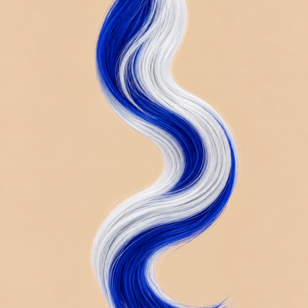 Ponytail Blauw/Zilver – ±71 cm – De HaarBoetiek