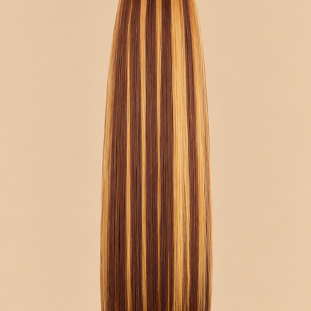 Ponytail Bruin/Caramel met Blonde Highlights – De HaarBoetiek