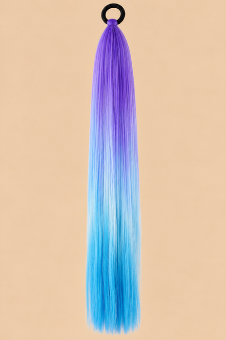 Ponytail Gradient Paars/Blauw – ±66 cm – De HaarBoetiek