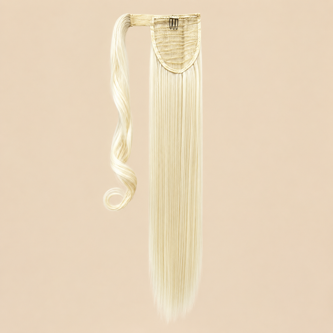Steile ponytail met klittenband zilvergrijs (60) 60 cm – De HaarBoetiek