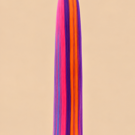 Ponytail Multicolor Roze/Paars/Oranje – ±66 cm – De HaarBoetiek