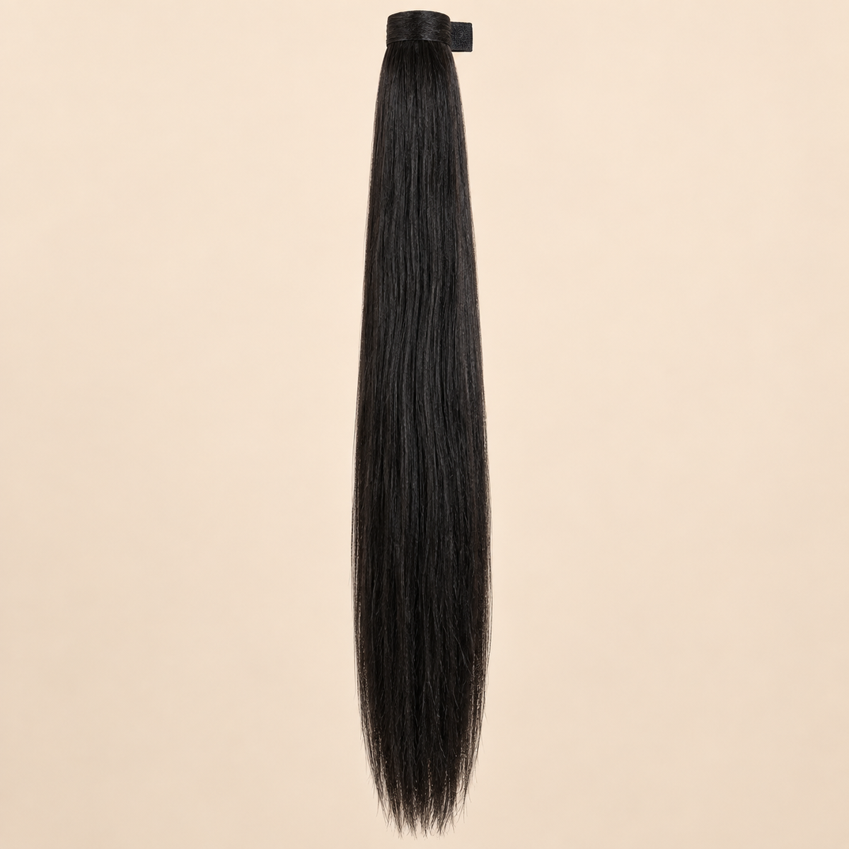 Steile ponytail met klittenband zwart (1) 90 cm – De HaarBoetiek