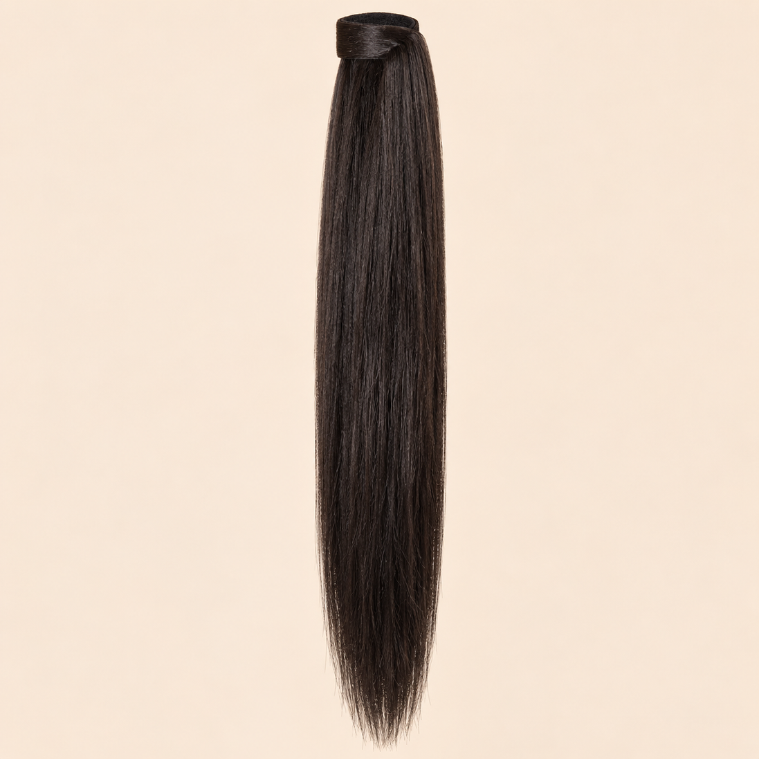 Steile ponytail met klittenband donkerbruin (2) 90 cm – De HaarBoetiek
