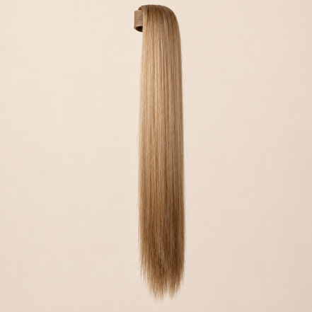 Steile ponytail met klittenband zilvergrijs (0906) 60 cm – De HaarBoetiek