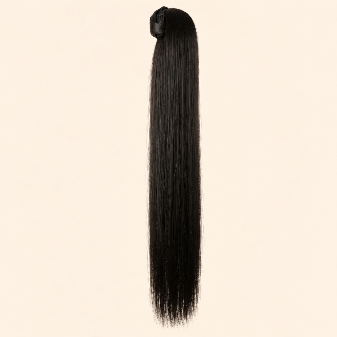 Steile ponytail met klittenband donkerbruin (2 BOD) 60 cm – De HaarBoetiek