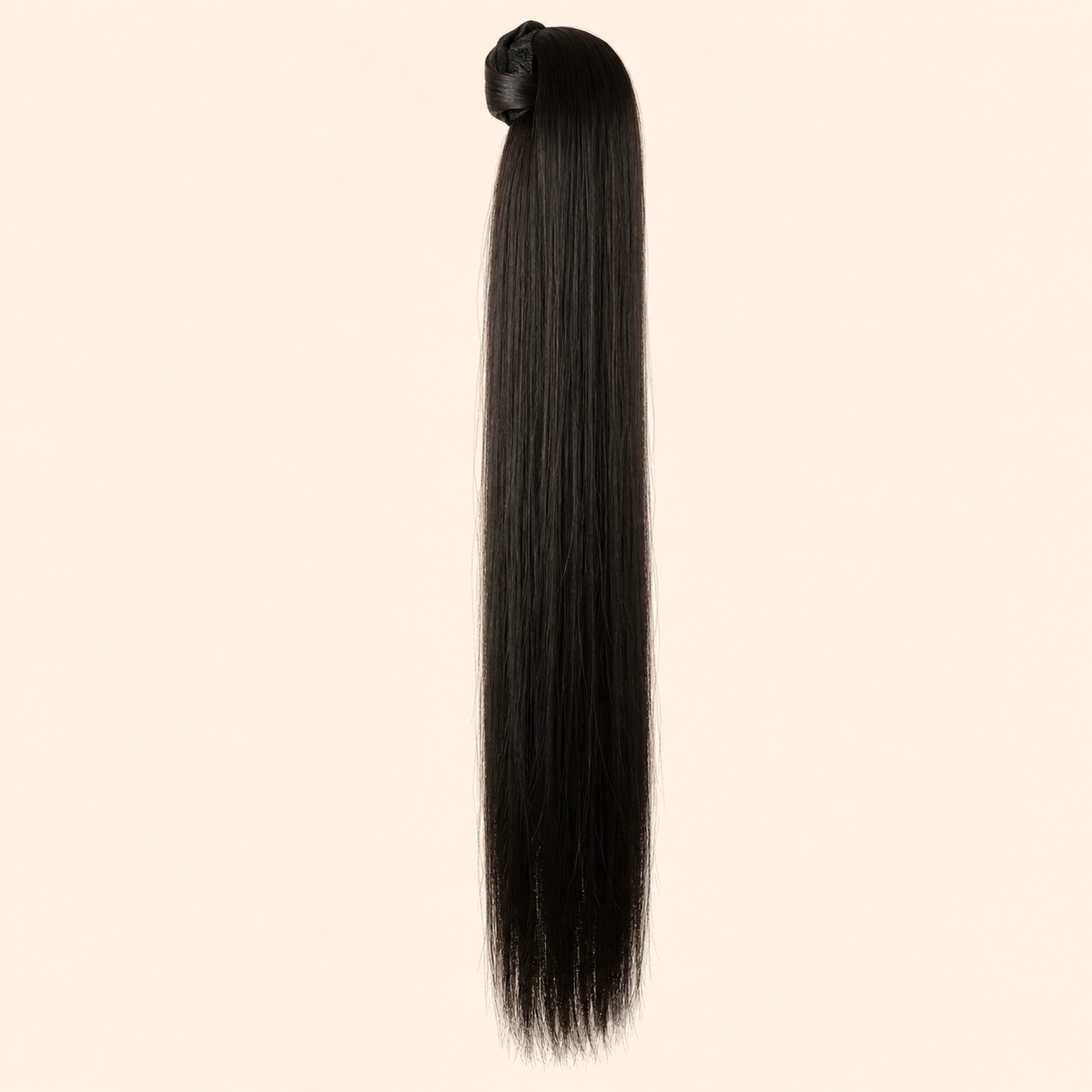 Steile ponytail met klittenband donkerbruin (2 BOD) 60 cm – De HaarBoetiek