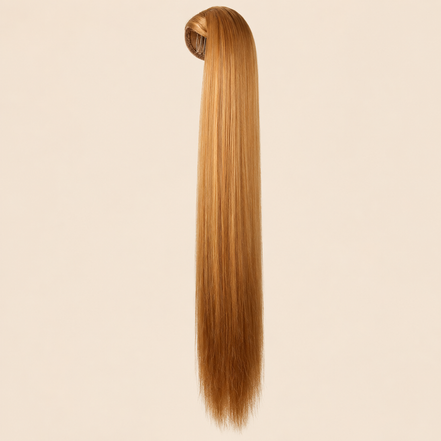 Steile ponytail met klittenband goudblond (24/27) 60 cm – De HaarBoetiek