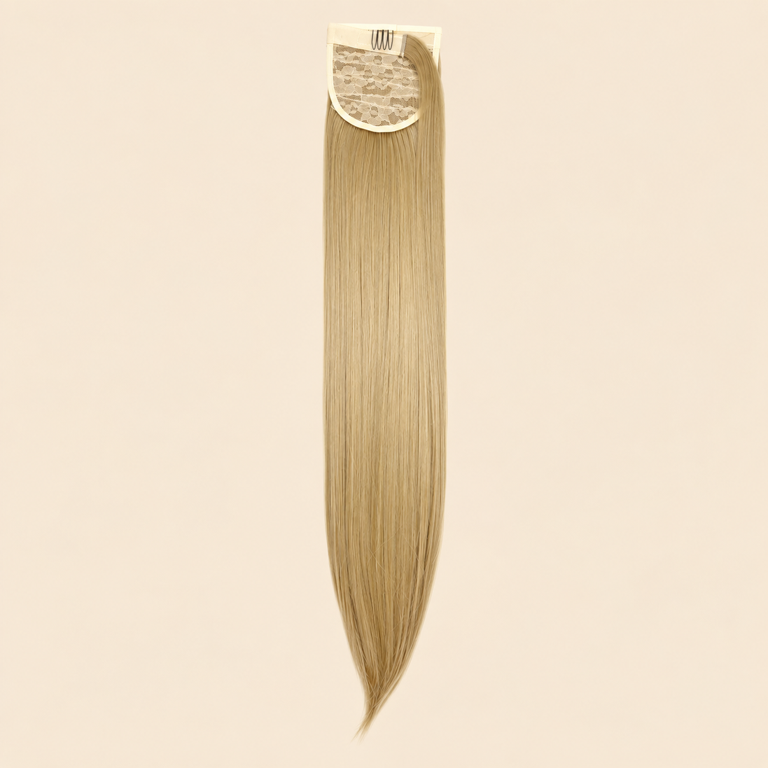 Steile ponytail met klittenband warm koperblond (27 BOD) 60 cm – De HaarBoetiek
